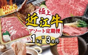 【期間限定】極上近江牛1kg　食べ方色々！アソート定期便【ZZ62W】（滋賀県　近江八幡市）