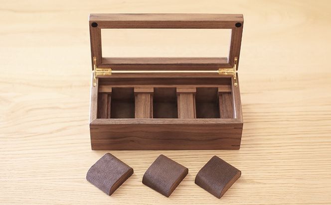 腕時計ケース 3本収納 ウォールナット材 W25×D11.5×H9cm 腕時計 ケース 木製 秋山木工 秋山木工株式会社 家具 インテリア 国産 静岡県 藤枝市