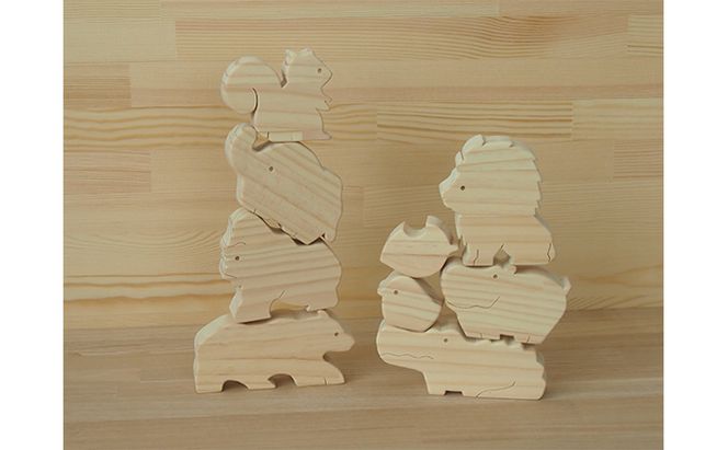 かわいい　Animalつみき 工芸品 玩具 