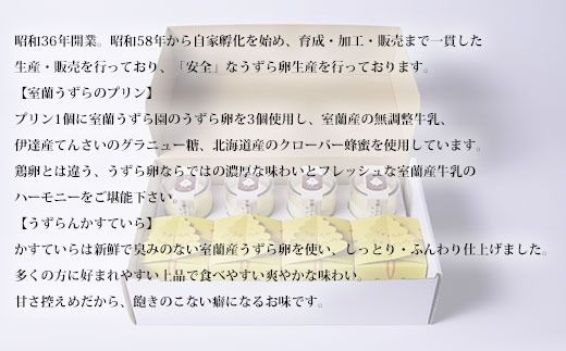 ≪2ヶ月定期便≫室蘭うずらのプリン4個＆かすていらキューブ4個 MROF010