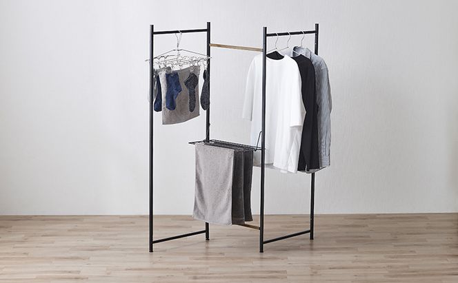 物干し 室内 折りたたみ 洗濯物干し 物干しスタンド OTM-150R ブラック アイリスオーヤマ おしゃれ コンパクト スリム 部屋干し 洗濯 一人暮らし 一人用 折りたたみ物干し3連 