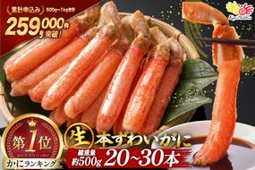 【CF02】生本ずわいがに 棒肉 ポーション 20〜30本入 総重量 約500g [カネダイ 宮城県 気仙沼市 20564322_CF02] むき身 カニ かに 生 ずわいがに ズワイガニ ずわい蟹 ズワイ蟹 蟹 カニ カニ脚 蟹脚 カニ棒肉 カニ 蟹
