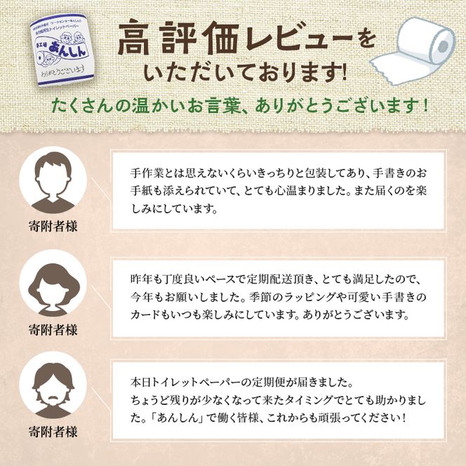 トイレットペーパー定期便「A」【障がい者支援の返礼品】 雑貨 日用品 生活支援 サポート 