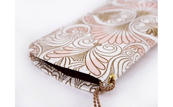 【文庫屋大関】メガネケース　ロカイユ＜ベビーピンク＞【皮革工芸品】 ファッション小物 民芸品 