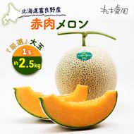 【2026年6月下旬より発送】北海道 富良野 赤肉 メロン『厳選』大玉 1玉 約2.5kg (松本農園) メロン フルーツ 果物 新鮮 甘い 贈り物 ギフト 道産 ジューシー おやつ ふらの ブランド 夏 