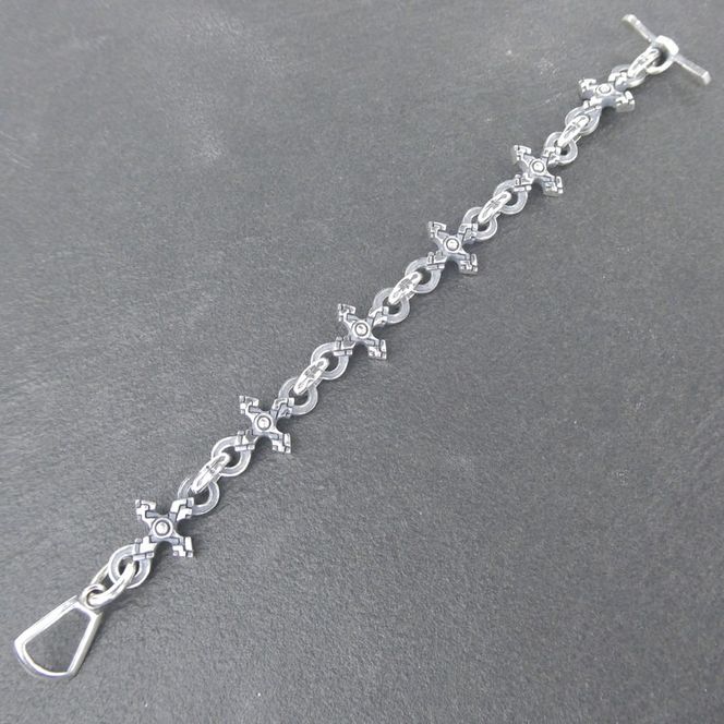 puzzle cross Bracelet パズル クロス ブレスレット ｜ 腕輪 シルバー アクセサリー 十字架 モチーフ 925 ブレス ハンドメイド ジュエリー アクセ ファッション 人気 シンプル ギフト プレゼント 年末年始 お中元 お歳暮 内祝い 快気祝い