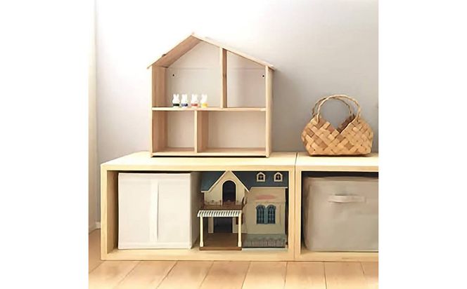 木製収納ラック 『オープンボックス』（脚 無し／カラー：クリア、四隅の角丸い加工） │パイン材 ハンドメイド WoodPark 和歌山県美浜町