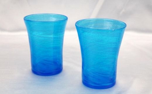 【琉球ガラス 匠工房】海の泡 口広グラス（2個）セット