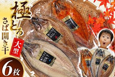 極とろさば開き干 干物6枚セット [カネダイ 宮城県 気仙沼市 20564355] 魚介類 魚介 魚貝 鯖 さば サバ 干物 開き干し みりん干し 旨塩干し 旨辛干し 大型 大きい 豪華 ごちそう