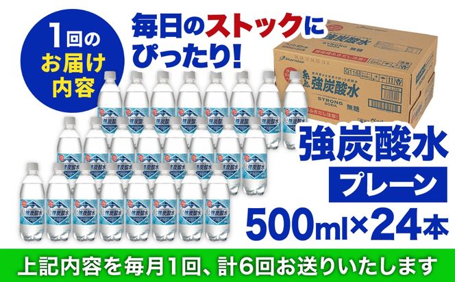 【全6回定期便】強炭酸水 プレーン 500ml × 24本 糸島市 / スターナイン 炭酸水 国産 [ARM010] 炭酸水 500ml 24本 送料無料 プレーン 国産 炭酸 常温