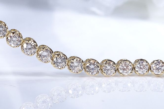 K18YG【3.0ct】ダイヤモンド テニス ブレスレット CSBL00018-18Y SWAV090-a