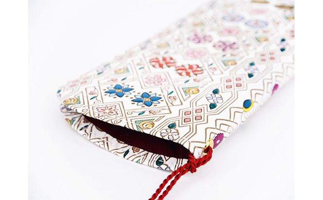 【文庫屋大関】メガネケース　花菱【皮革工芸品】 ファッション小物 民芸品 