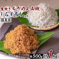 ＜篠島産＞生炊きちりめん山椒・しらす干しセット 計1kg