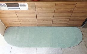 diw0353 北欧風キッチンマット ラグマットタイプ 65×255cm ゆりかご型 アッシュミント 抗菌防臭 SEK 織人しきもの屋工房