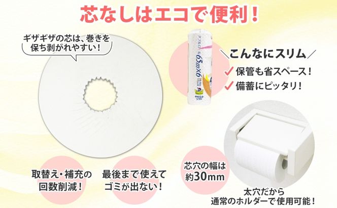 ワンタッチコアレス トイレットペーパー ダブル 65ｍ 60ロール 芯なし まとめ買い トイレ リサイクル 長持 防災 常備品 日用雑貨 消耗品 生活必需品 備蓄 ペーパー 紙 北海道 倶知安町 日用品 再生紙 