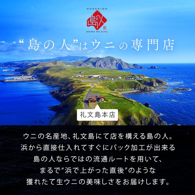 【日時指定不在日対応不可】北海道 礼文島産 産地直送 鮮度抜群 塩水 生エゾバフンウニ 80g×1パック