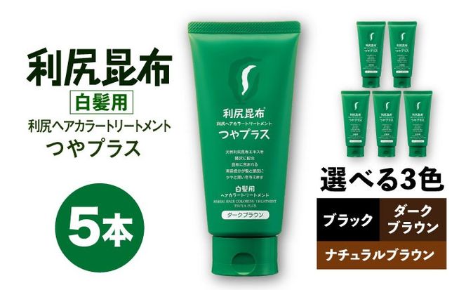 【5本入】［白髪用］ 利尻ヘアカラートリートメント つやプラス 糸島市 / 株式会社ピュール ヘアケア トリートメント [AZA083] 白髪染め トリートメント 簡単 無添加 ノンシリコン ノンシリコーン 時短