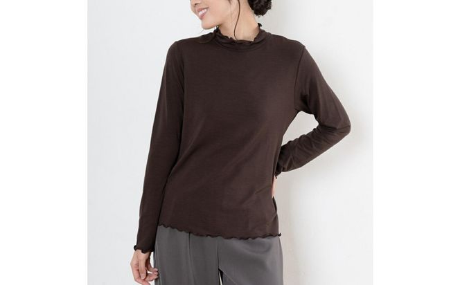 レディースハイネックカットソー 長袖 ブラウン M 312011_CS001VC02
