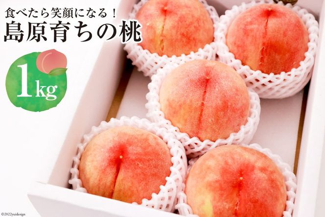 EG090 【令和9年度出荷分】 食べたら笑顔になる！島原育ちの桃 1kg＜数量限定＞ [桃 もも フルーツ 果物 くだもの 長崎県 島原市]