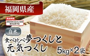 令和7年産　福岡県産米食べ比べ（白米）「夢つくし」と「元気つくし」セット　計10kg【11月上旬頃より順次出荷予定】