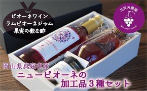 花笑み農園のピオーネ加工品3種セット『ラムピオーネジャム＆ワイン&飲む酢』 【hana075-01】