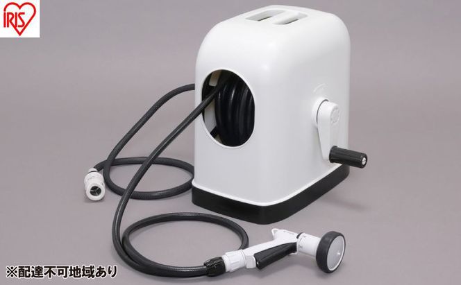 フルカバーホースリールHG 30M FHHG-30 ブラック/ホワイト ホース ホースリール 散水ホース 水まきホース 30m フルカバー カバー付き 水やり 水撒き 散水 ガーデニング 家庭菜園 洗車 掃除 アイリスオーヤマ  新生活