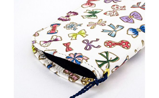 メガネケース プチリボン 文庫屋大関 メガネ ケース メガネ入れ 大人 かわいい 本革 牛革 革 皮革 軽量 スリム コンパクト 収納 工芸品 工芸 雑貨 日本製 民芸品 ファッション小物 東京 墨田区