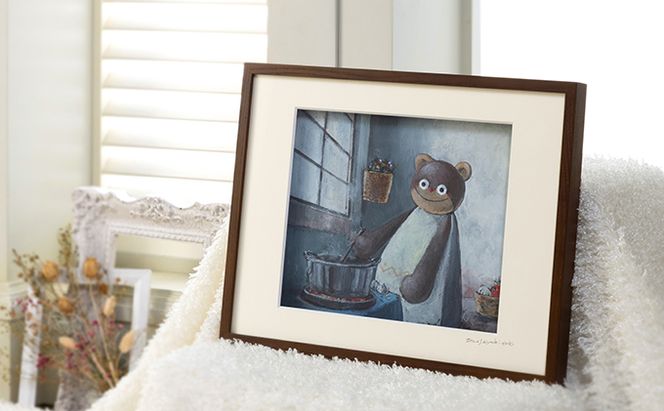 Harry＆Marie 名画 シリーズ(11)「ベアさんからの便り」ハリーマリー ジクレー 絵画 インテリア アート 額装入り ファンタジー ジークレー 作品