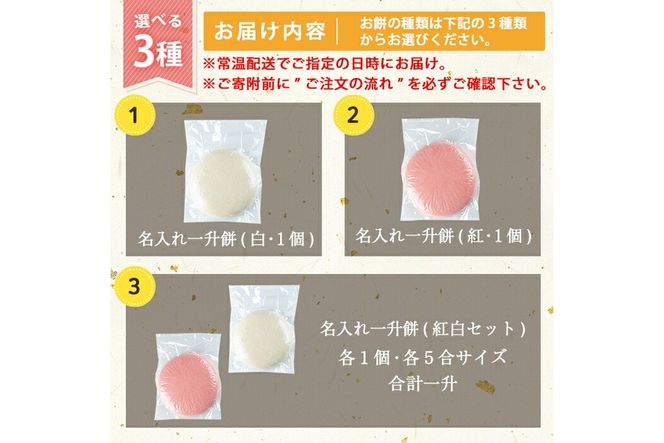 a953 ＜期間限定！2025年11月～2026年5月末の間で発送対応＞選べる!名入れ一升餅(白・紅・紅白セット)【ちろす家】姶良市 おもち 餅 背負い餅 餅踏み お祝い 1歳 男の子 女の子 誕生日 ベビー イベント 真空パック 冷凍