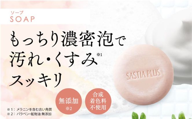 【2点セット】サスティア プラス モイスト ミネラル ソープ+オールインワンジェル 糸島市 / 株式会社ピュール 洗顔 固形石鹸[AZA218] 洗顔 固形 石鹸 石けん オールインワン 日焼け止め SPF50 無添加 セット