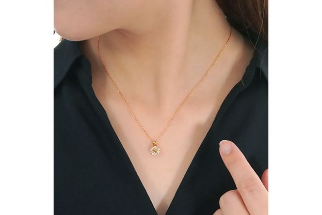 ネックレス K18YG イエローゴールド ブラウンダイヤモンド 0.4ct ダイヤ フラワー ペンダント 【f218-bw-k18yg】 [オーダーメイドジュエリーメイ 山梨県 韮崎市 20745462] 18金 アクセサリー アクセ レディースアクセサリー レディース ダイヤモンド ジュエリー 宝石