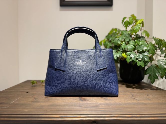 革職人が作った本革トートバッグXSシュリンク【ネイビー】 304018_AX28VC02