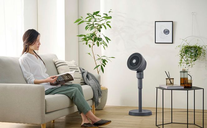 扇風機 サーキュレーター扇風機 STF-AC15TEC-H グレー アイリスオーヤマ リビング 上下左右首振り 換気 軽量 お手入れ簡単 リモコン付き オールシーズン対応 おしゃれ 衣類乾燥 部屋干し 3D送風