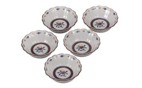 九谷焼　 2.5号小鉢揃　小花文　a01　銀泉窯 食器 キッチン雑貨 キッチンアイテム 雑貨 小物 お皿 小皿 食卓 テーブルコーディネート 