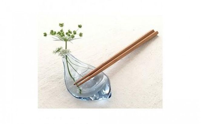 ＜Aji Glass＞　箸置き　ひと花　2個セット　(GIFT BOX付) 372013_AN002