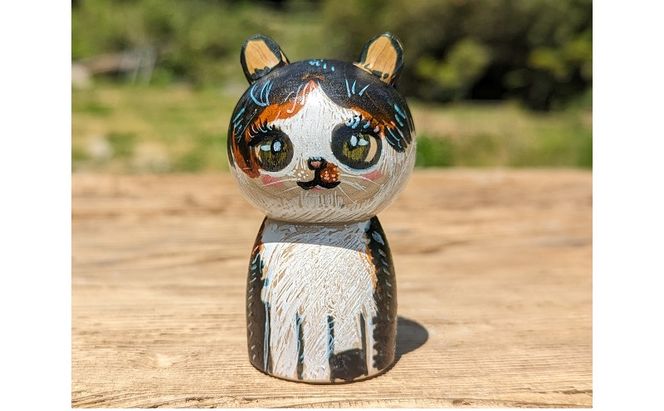 にゃんこけしの絵付け体験 1名様分チケット（オリジナルにゃんこけしを作ろう！） ねこ 猫 ネコ 