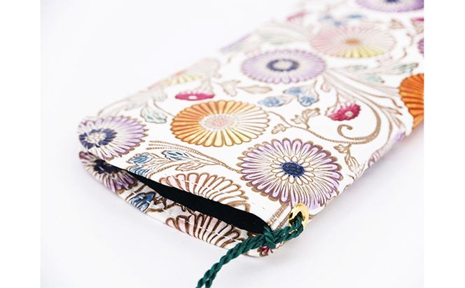 【文庫屋大関】メガネケース　更紗菊【皮革工芸品】 ファッション小物 民芸品 