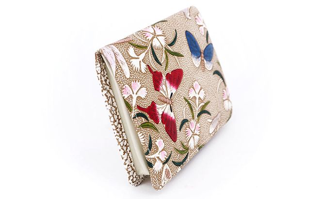 【文庫屋大関】箱まち小銭入れ　撫子【皮革工芸品】 ファッション小物 財布 民芸品 