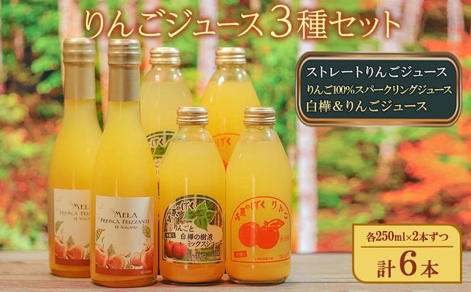 りんごジュース3種セット（ストレートりんごジュース、りんご100