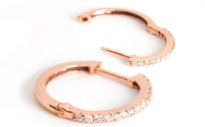 0.3ｃｔ 中折れ式ピアス ピンクゴールド 管理番号RTJ-020  246-005-c