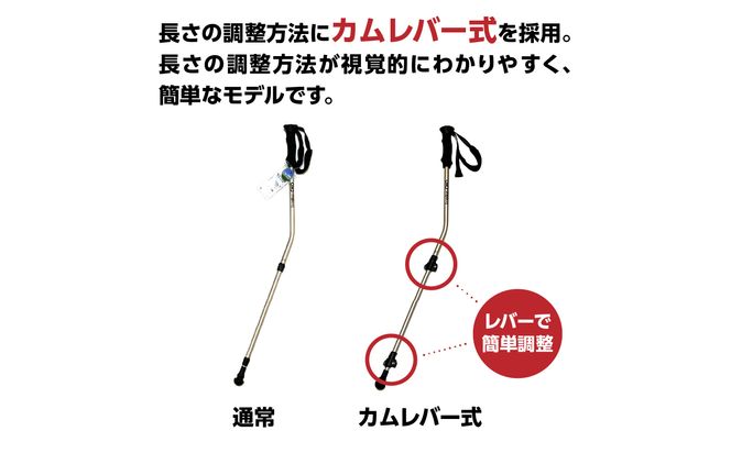 【R17028】ウォーキングポール Issoku-CHO（1足長） CL（カムレバー式） シャンパンゴールド 1本