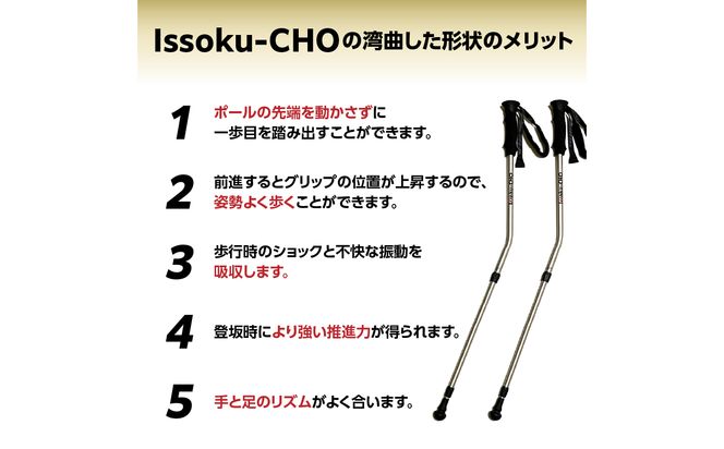 【R17034】ウォーキングポール Issoku-CHO（1足長） シャンパンゴールド 2本1セット