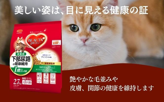 ビューティープロ キャット 下部尿路の健康維持 低脂肪 1歳から 2.7kg ｘ4(ケース単位) キャットフード