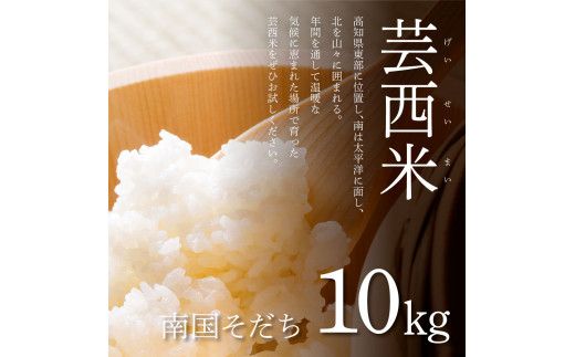 【CF-R7hbk】KNK022　芸西米（げいせいまい） "南国そだち"  10kg  令和4年 高知の温暖な気候で育った芸西米 ※お申込み後に精米したての コメ を出荷いたします。令和4年産 米 新米 白米 お米 美味しい あっさり 柔らかい 国産 高知県産 故郷納税 8000円