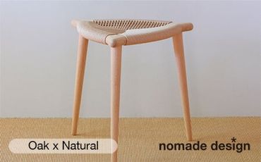 Three-legged Stool “BOW” 〈Oak x Natural〉 糸島市 / nomade design 椅子 クラフト[AIF012]