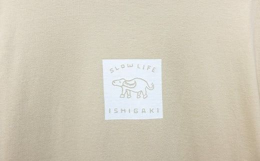 オリジナルTシャツ slow life ishigaki tee【カラー:ナチュラルベージュ】【サイズ:Mサイズ】KB-139