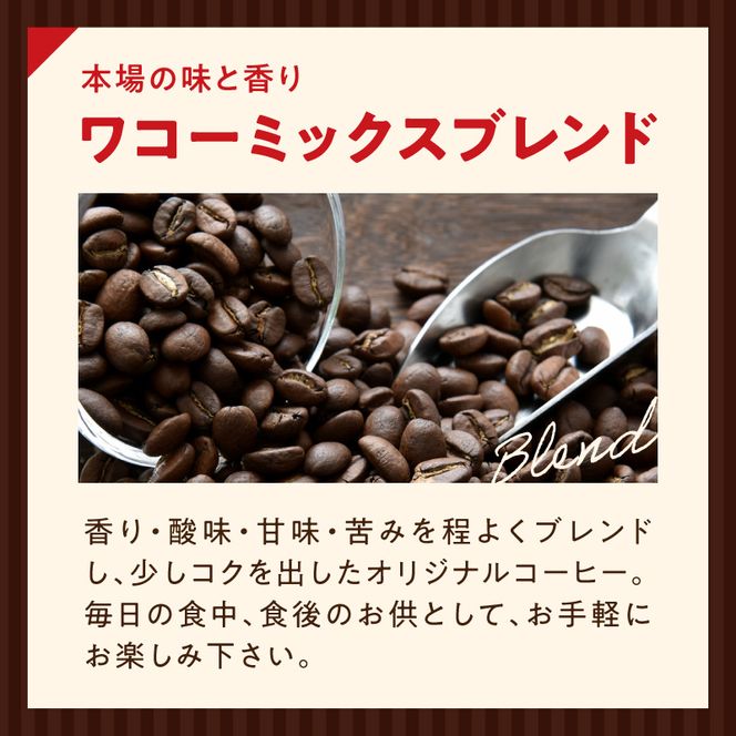 ZD7031_自家焙煎コーヒー豆(ワコーミックスブレンド)1kgとカリタ102コーヒーフィルターセット