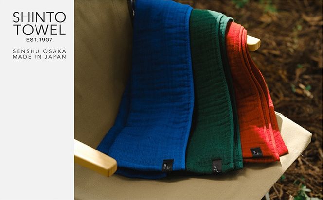 099H3966 SHINTO TOWEL「2.5重ガーゼ・タオルマフラー」ロングサイズ（ディープレッド）2枚セット オーガニックコットン100%