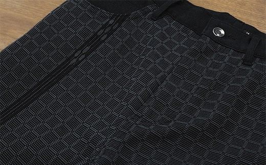 みんさー織 総手織りパンツ（楕円ヒチガーラ ブラック）Mサイズ AZ-62-1