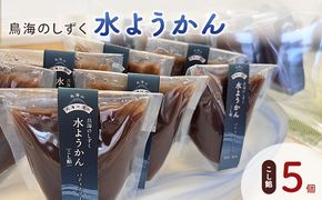 鳥海のしずく 水ようかん（こし餡）5個セット スタンドパック 涼和菓子
